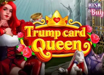 Trump Card Queen casino game banner with a royal theme