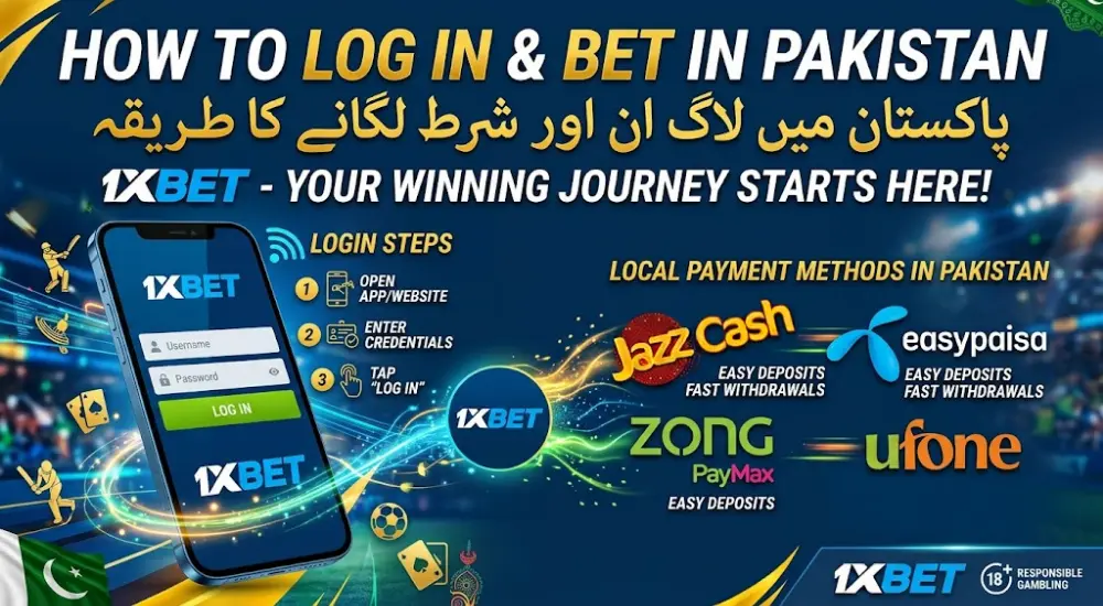 How to Log In to 1xBet in Pakistan